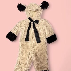 Charming Cream and Black Hooded Baby lamb with bow 18 months-2T